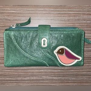 Fossil Ruby Tab Leather Clutch NWT